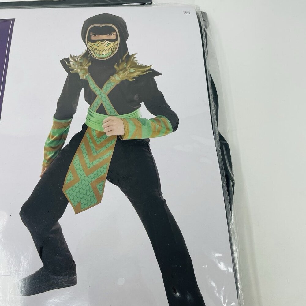 Dragon‎ Ninja Youth Child Boys Size Medium 8-10 Halloween Dress Up Costume Black - Picture 4 of 7
